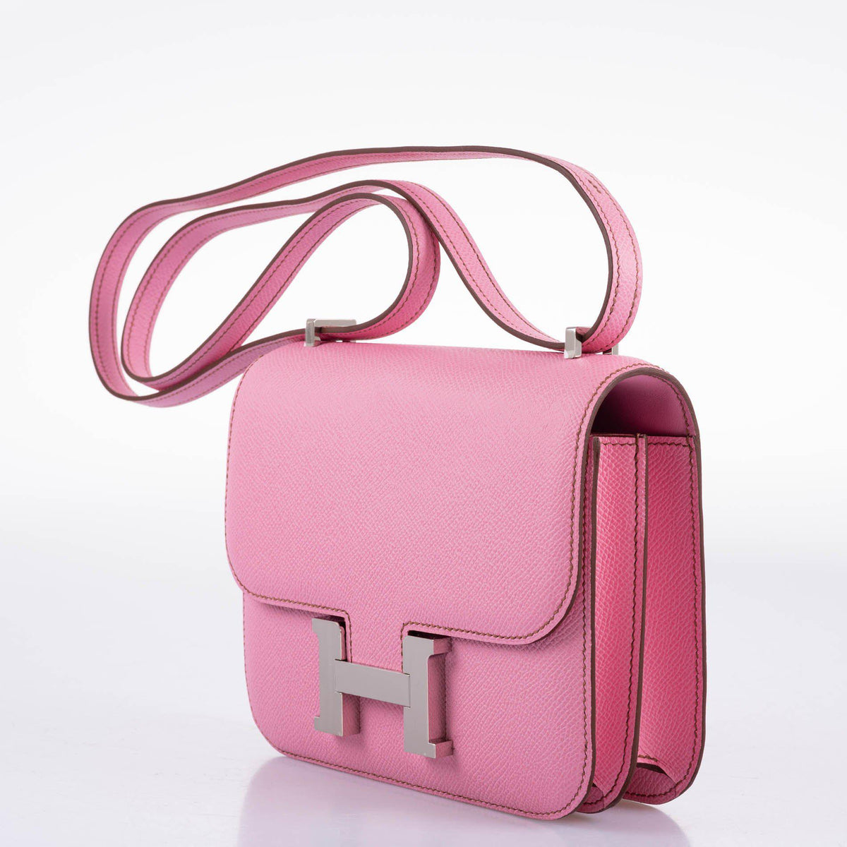 Hermes Constance 18 5P Bubblegum Pink Epsom with Palladium Hardware
