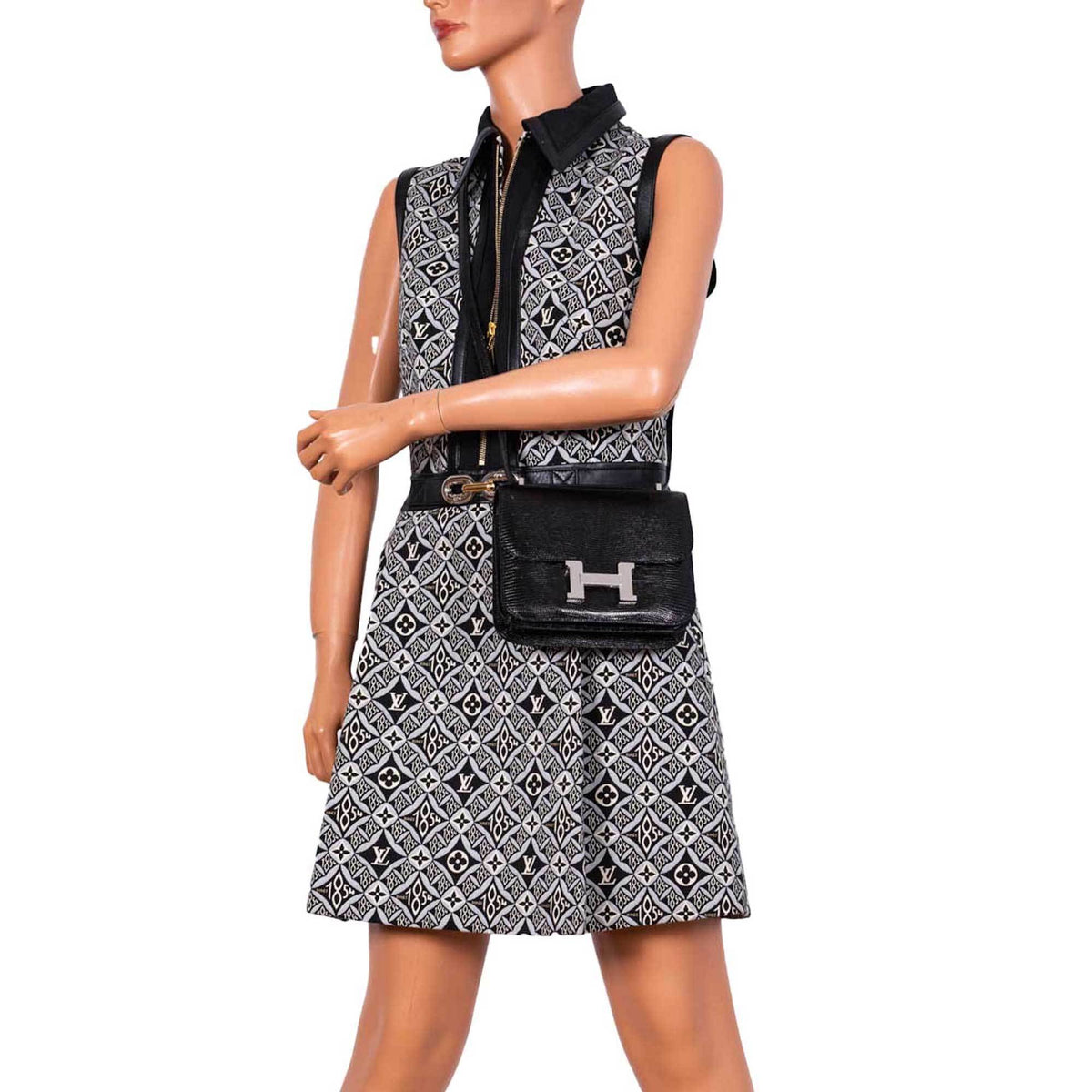 Hermes Constance 18 Black Salvator Lizard Palladium Hardware