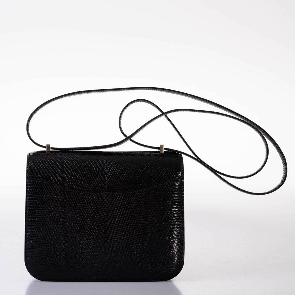 Hermes Constance 18 Black Salvator Lizard Palladium Hardware