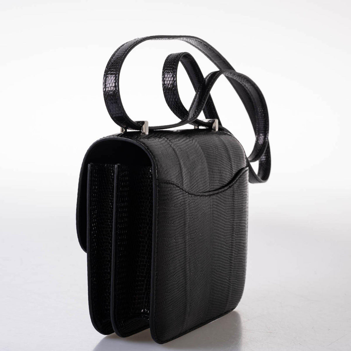 Hermes Constance 18 Black Salvator Lizard Palladium Hardware