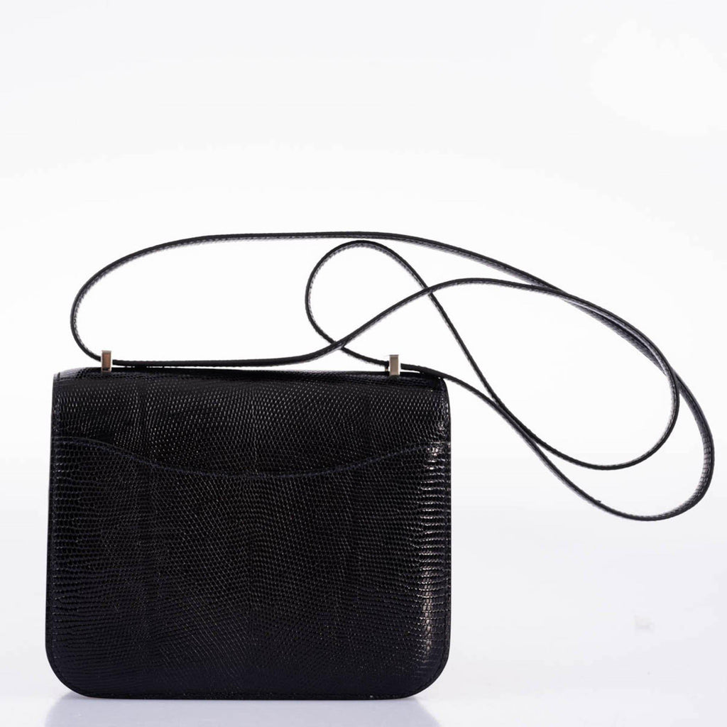 Hermes Constance 18 Black Salvator Lizard Palladium Hardware