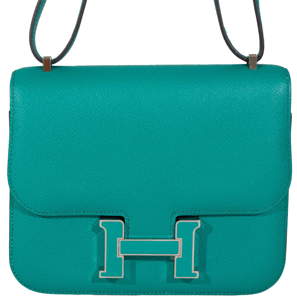 Hermes Constance 18 Blue Paon Verso Menthe Epsom Palladium Hardware