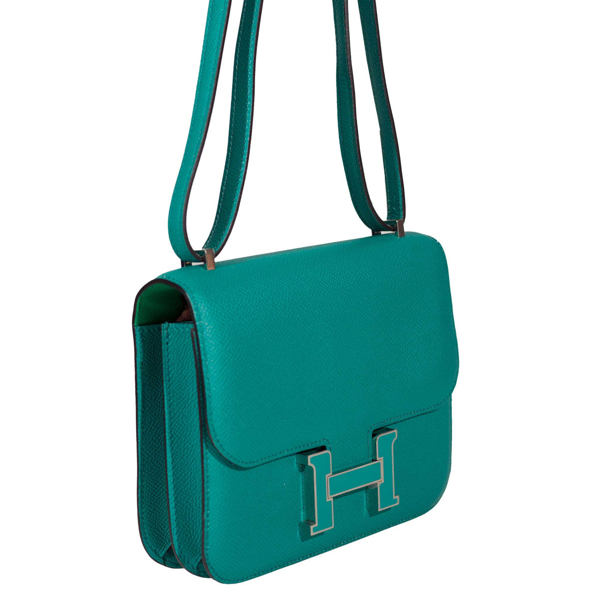 Hermes Constance 18 Blue Paon Verso Menthe Epsom Palladium Hardware