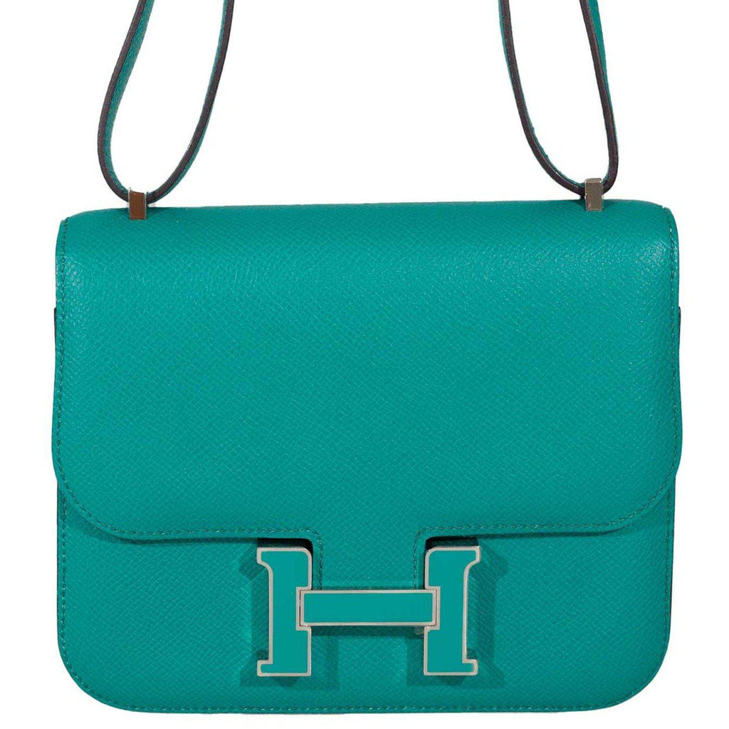 Hermes Constance 18 Blue Paon Verso Menthe Epsom Palladium Hardware