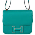 Hermes Constance 18 Blue Paon Verso Menthe Epsom Palladium Hardware
