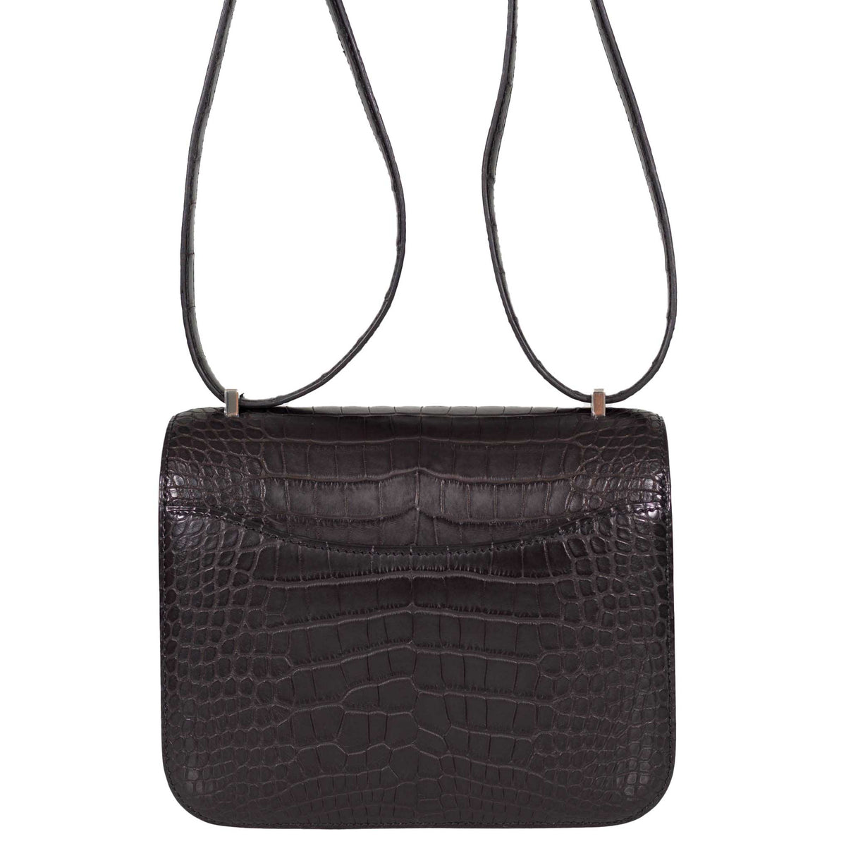 Hermes Constance 18 Mini Black Noir Matte Alligator with Lizard Buckle Palladium Hardware