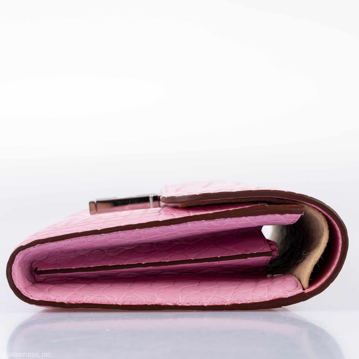 Hermes Constance Long Wallet Bubblegum Pink 5P Matte Alligator Palladium Hardware