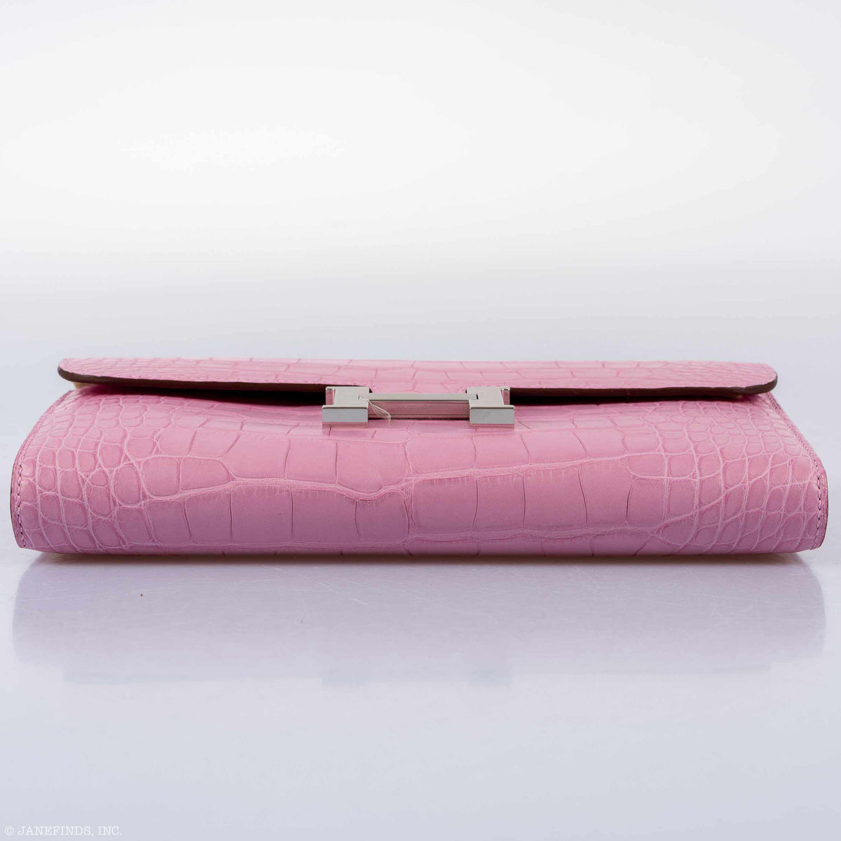 Hermes Constance Long Wallet Bubblegum Pink 5P Matte Alligator Palladium Hardware