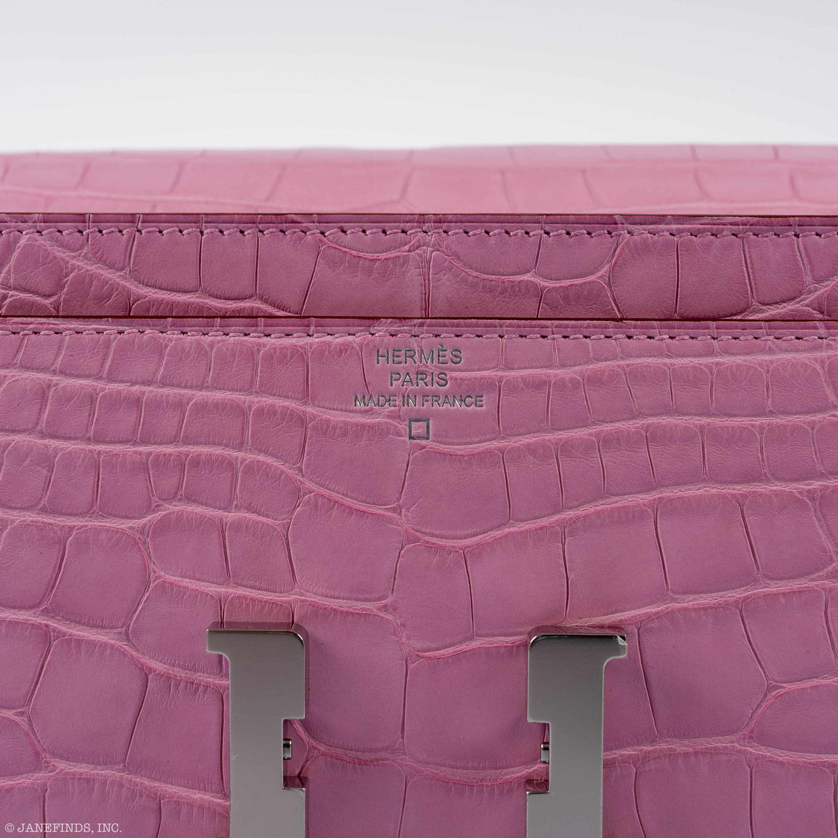 Hermes Constance Long Wallet Bubblegum Pink 5P Matte Alligator Palladium Hardware