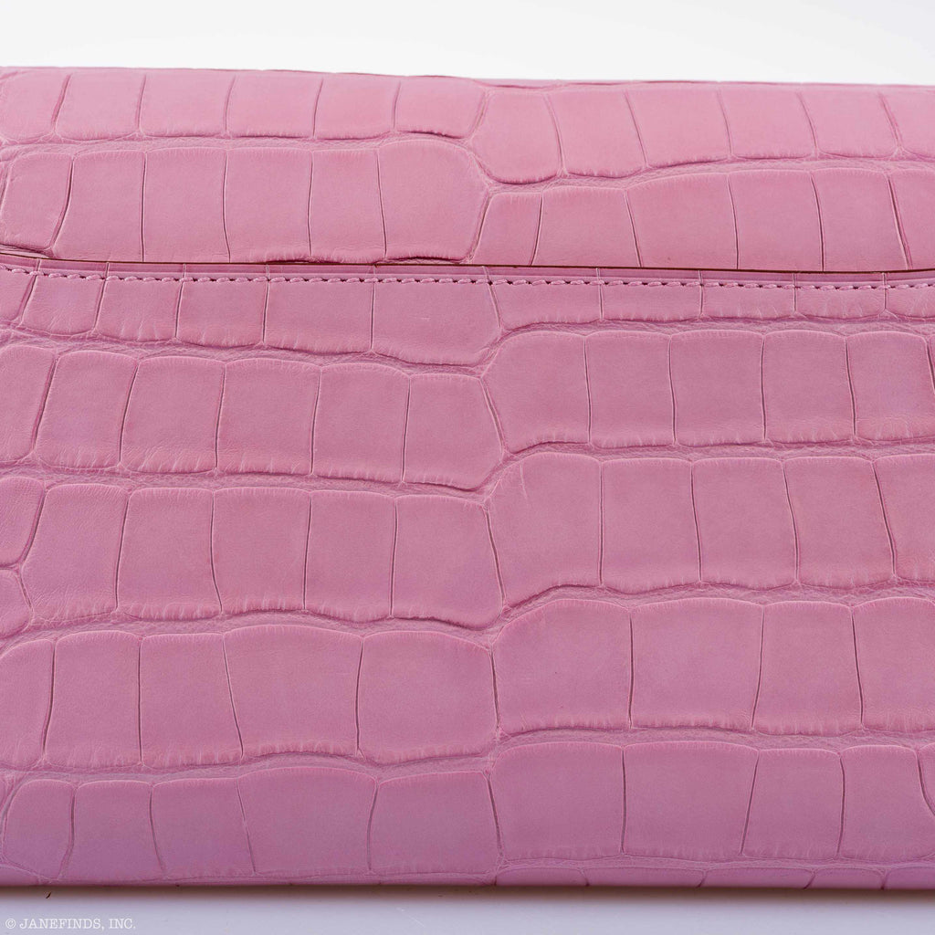 Hermes Constance Long Wallet Bubblegum Pink 5P Matte Alligator Palladium Hardware