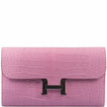 Hermes Constance Long Wallet Bubblegum Pink 5P Matte Alligator Palladium Hardware