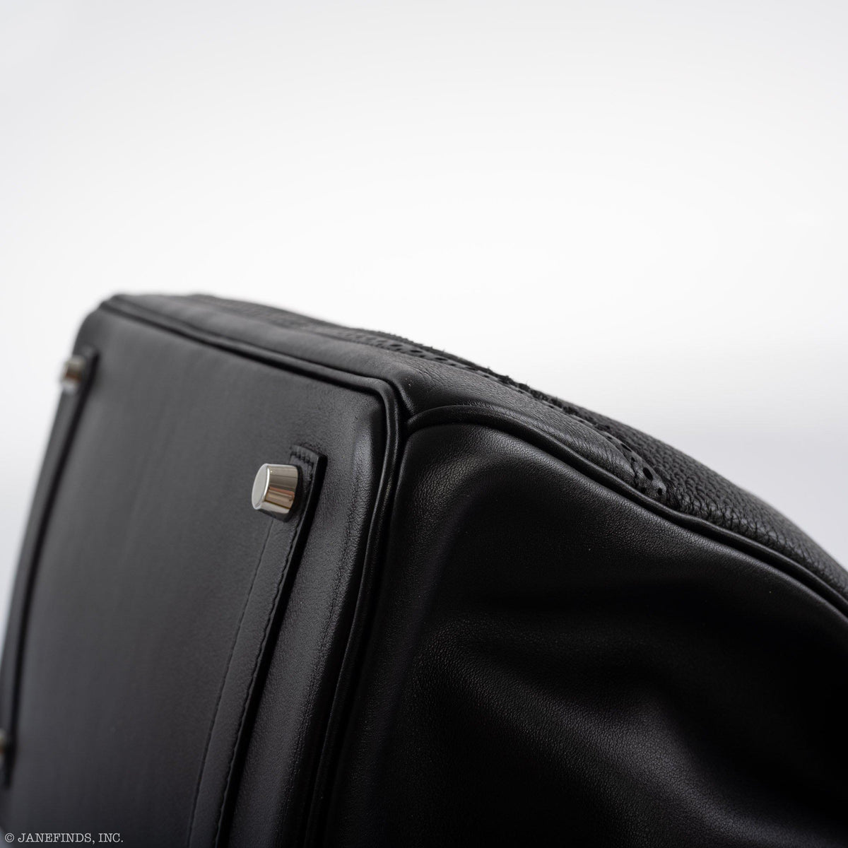 Hermes Ghillies Birkin 35 Black Togo & Evergrain with Palladium Hardware