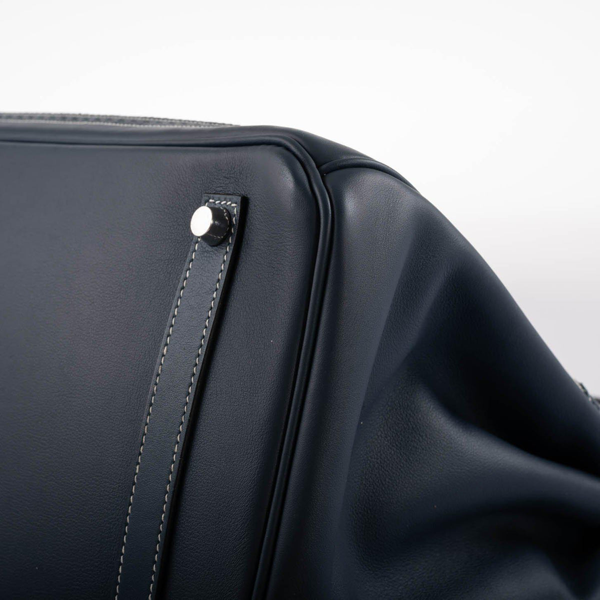Hermes Ghillies Birkin 35 Blue de Prusse Swift & Toile with Palladium Hardware