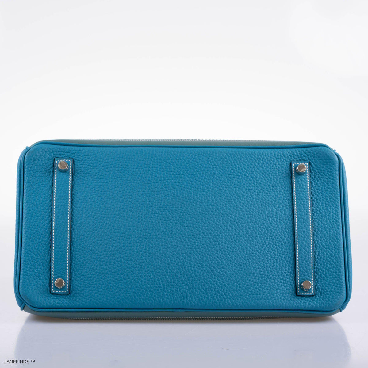 Hermes Ghillies Birkin 35 Ciel Doblis, Turquoise Togo & Blue Jean Swift with Palladium Hardware