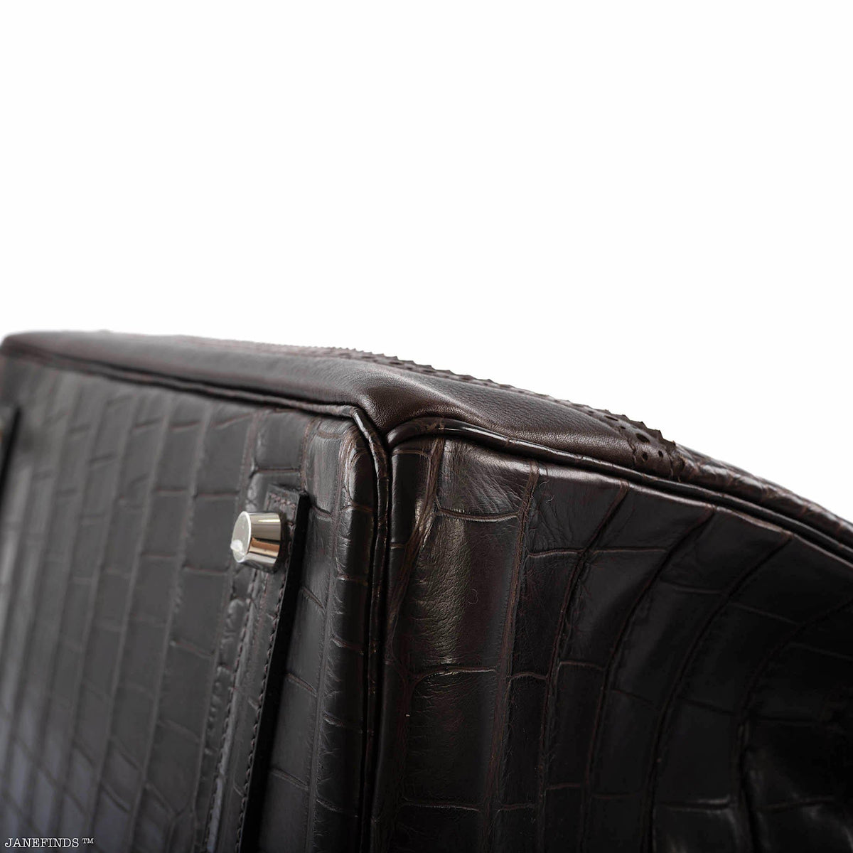 Hermes Ghillies Birkin 35 Matte Ebene Alligator & Swift with Palladium Hardware