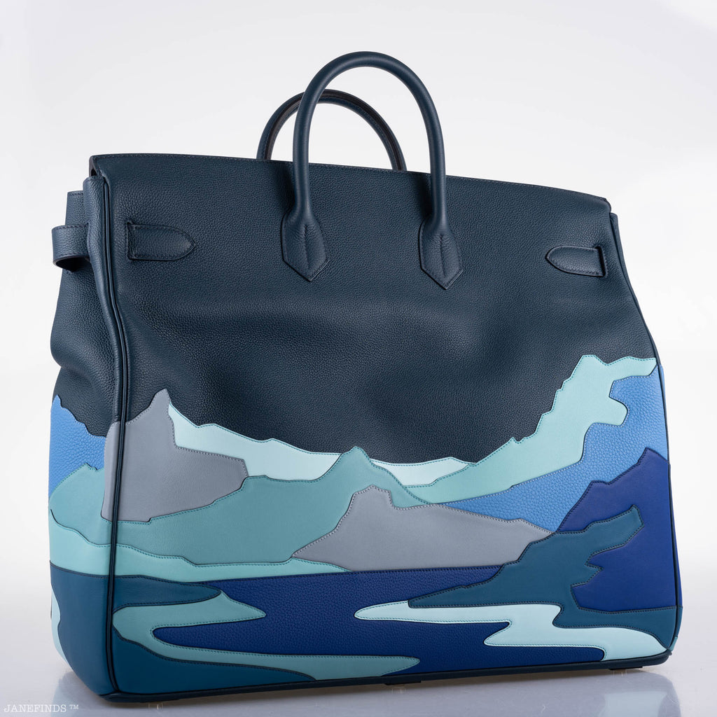Hermes HAC Birkin 50 "Endless Road" Limited, Bleu de Prusse Togo Palladium Hardware