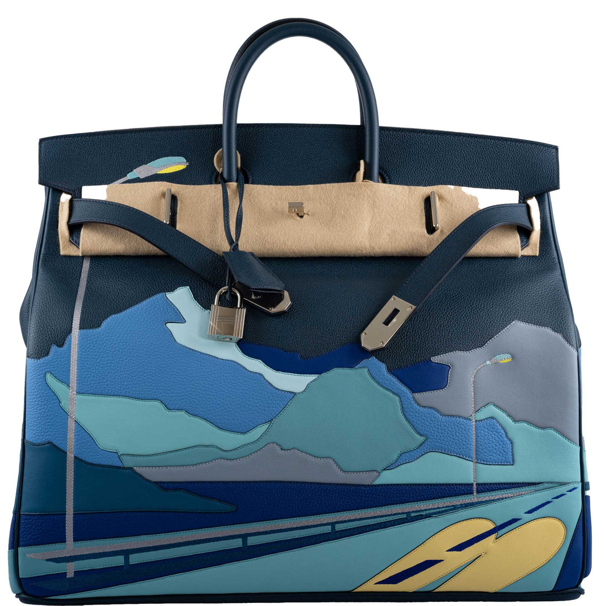 Hermes HAC Birkin 50 "Endless Road" Limited, Bleu de Prusse Togo Palladium Hardware