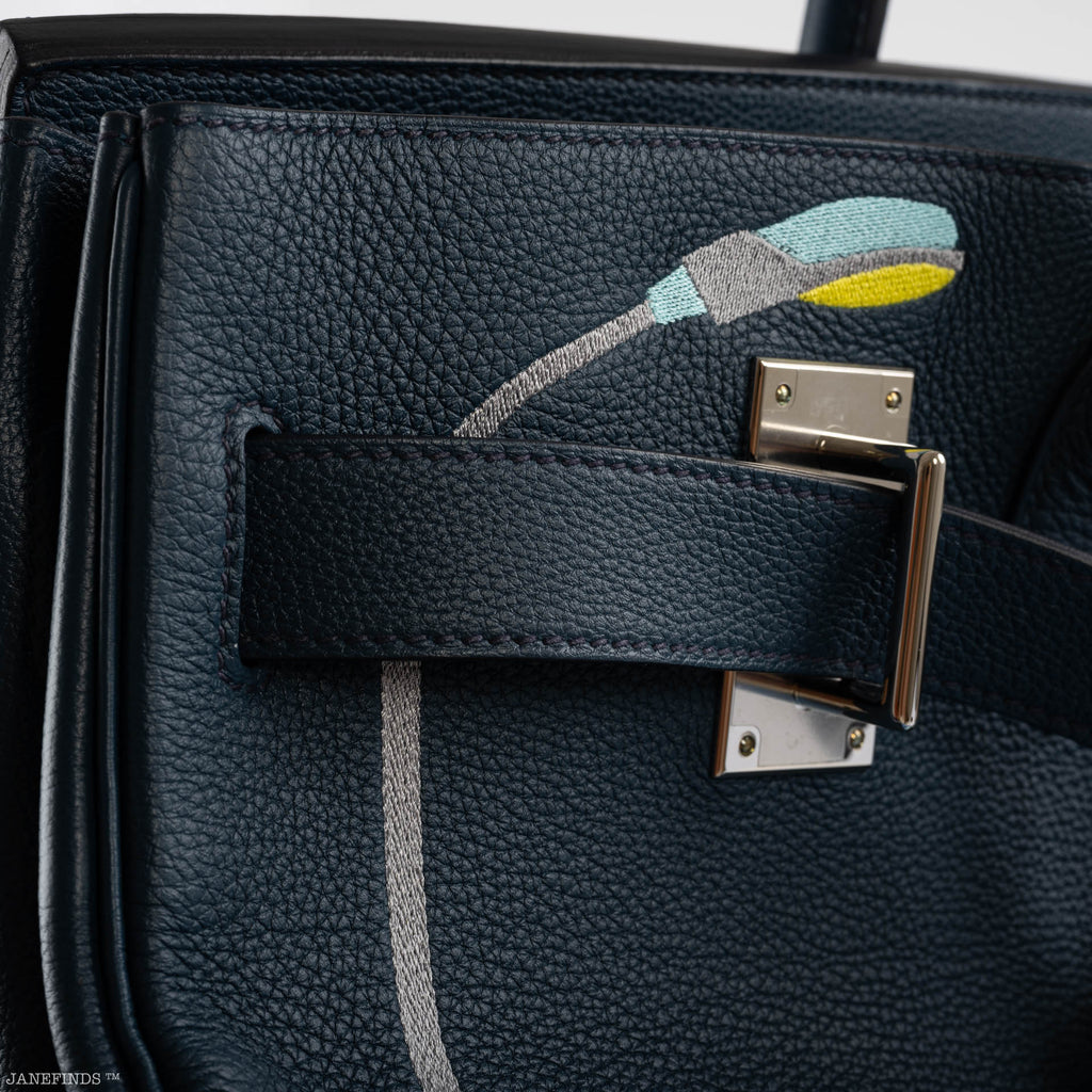 Hermes HAC Birkin 50 "Endless Road" Limited, Bleu de Prusse Togo Palladium Hardware
