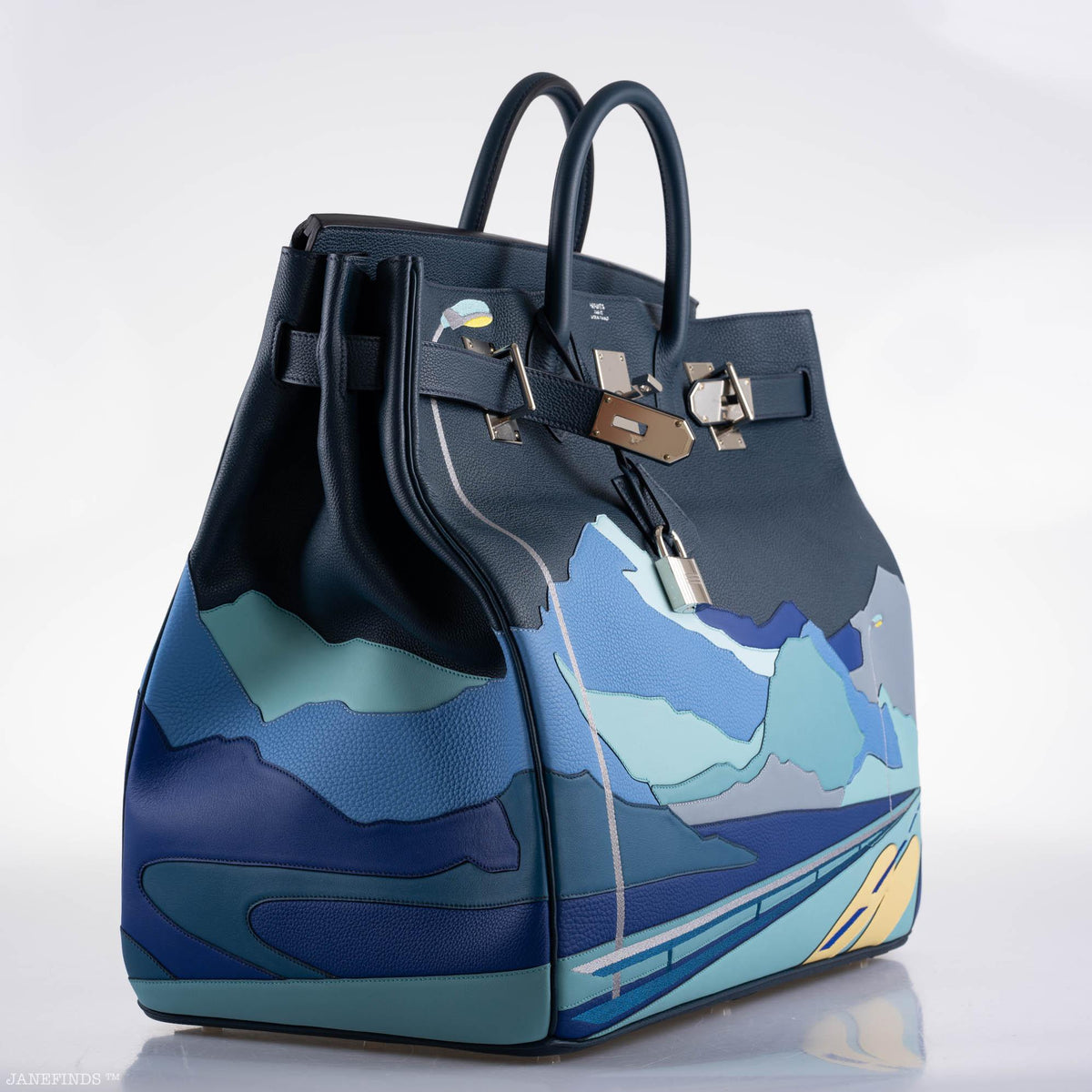 Hermes HAC Birkin 50 "Endless Road" Limited, Bleu de Prusse Togo Palladium Hardware