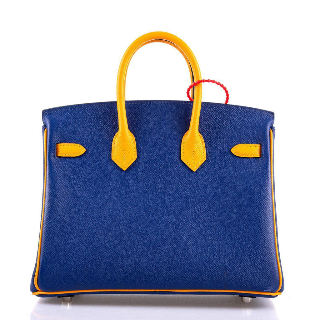 Hermes HSS Birkin 25 Jaune D’Or & Blue Electric Epsom Brushed Palladium Hardware
