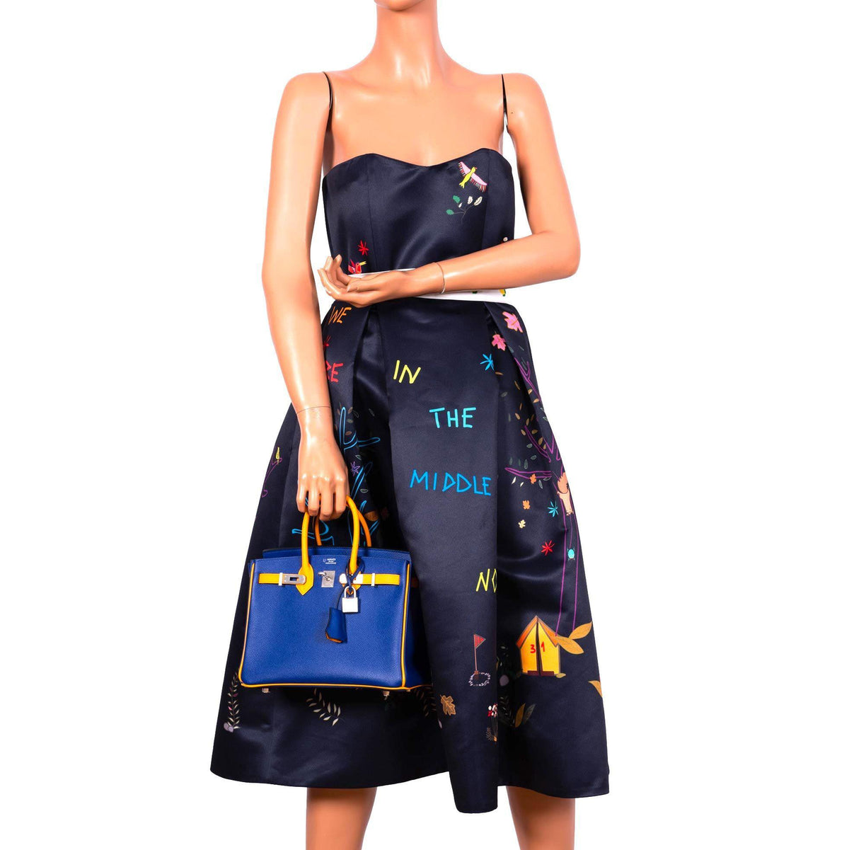 Hermes HSS Birkin 25 Jaune D’Or & Blue Electric Epsom Brushed Palladium Hardware