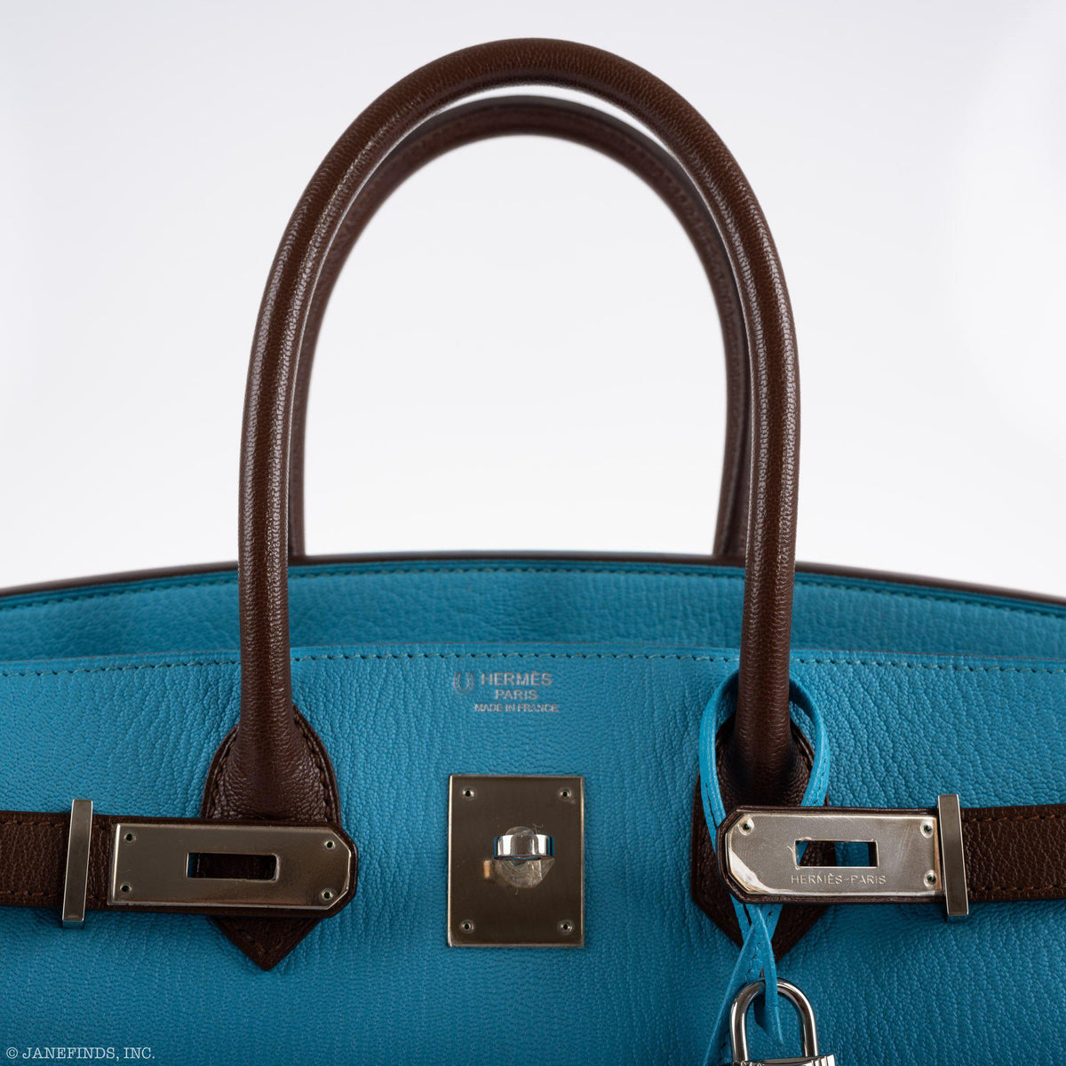 Hermes HSS Birkin 30 Blue Aztec & Havane Chevre with Palladium Hardware
