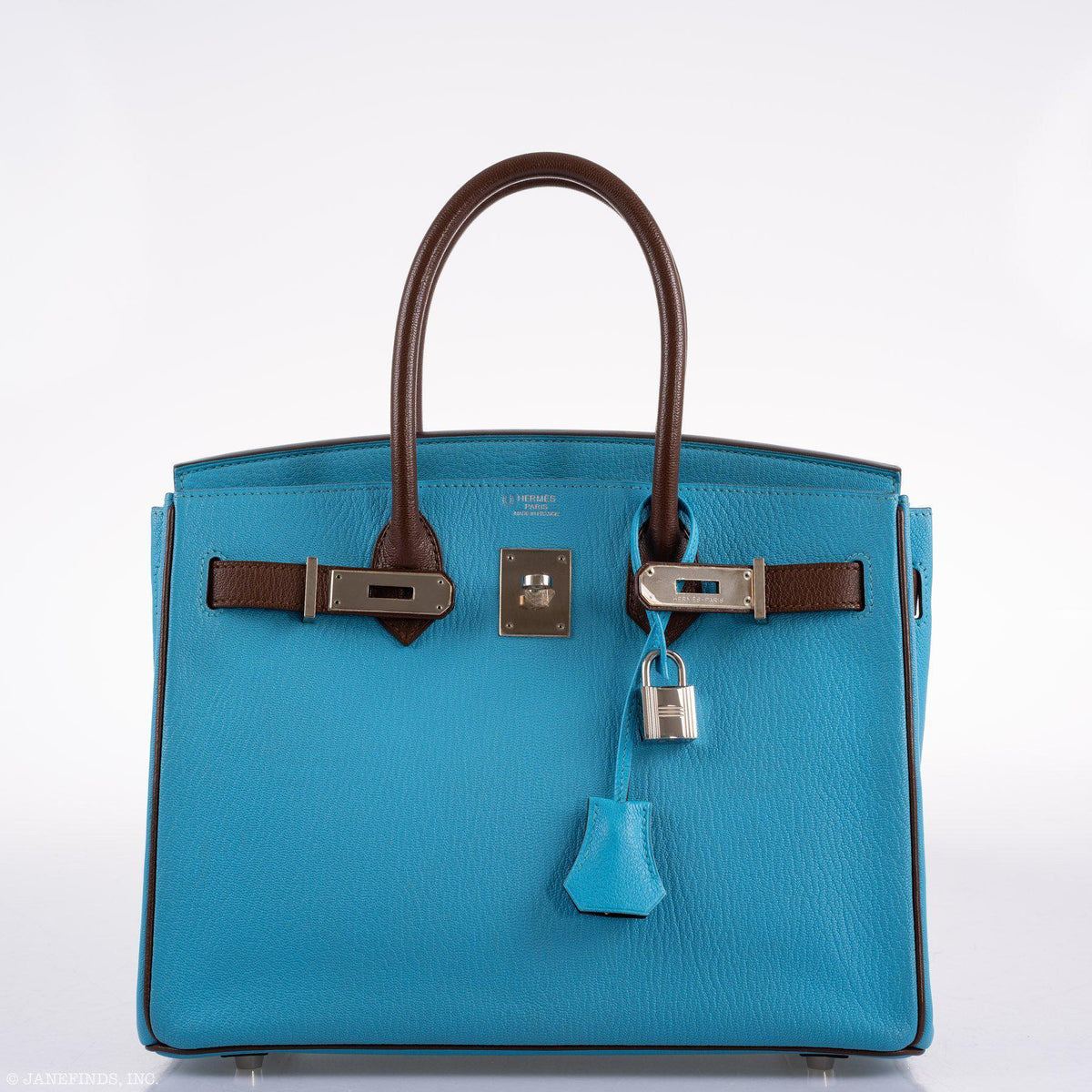 Hermes HSS Birkin 30 Blue Aztec & Havane Chevre with Palladium Hardware