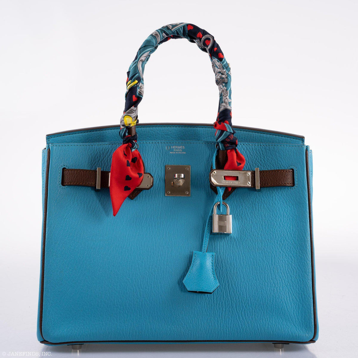 Hermes HSS Birkin 30 Blue Aztec & Havane Chevre with Palladium Hardware