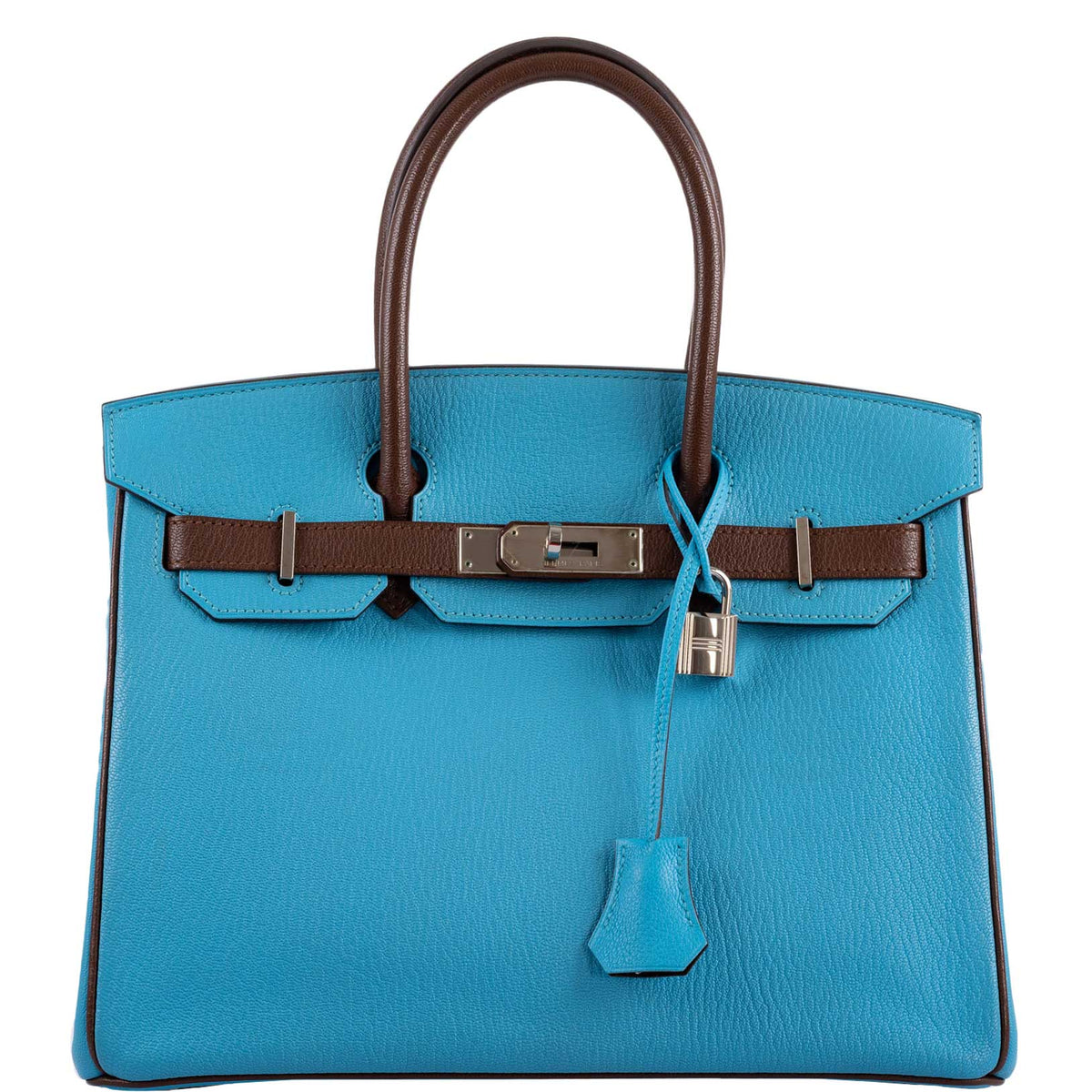 Hermes HSS Birkin 30 Blue Aztec & Havane Chevre with Palladium Hardware