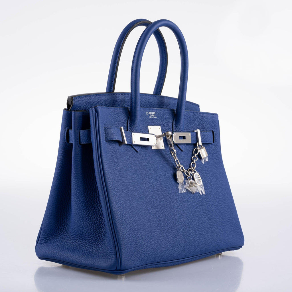 Hermes HSS Birkin 30 Blue Electric Togo with Brushed Palladium Hardware