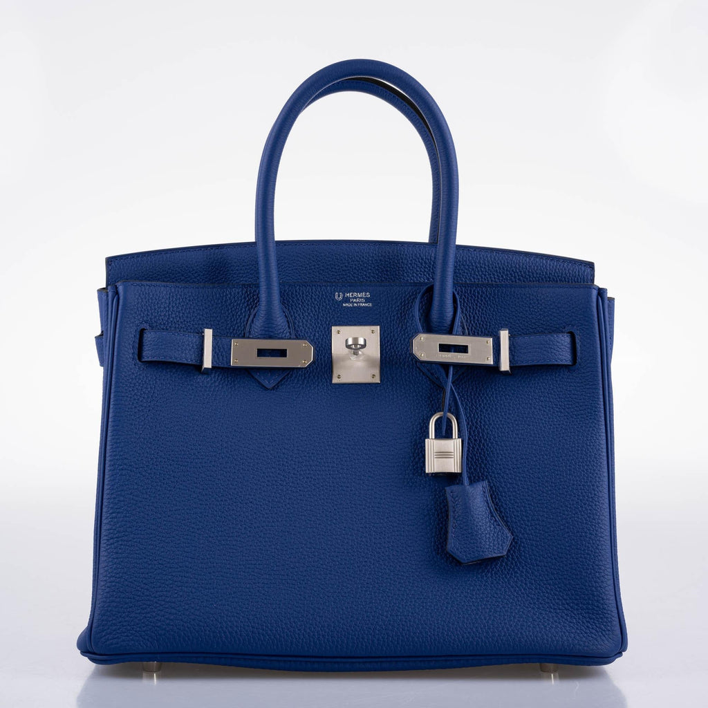 Hermes HSS Birkin 30 Blue Electric Togo with Brushed Palladium Hardware