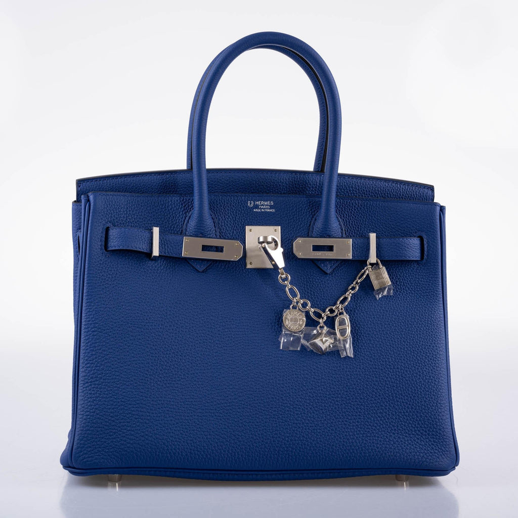 Hermes HSS Birkin 30 Blue Electric Togo with Brushed Palladium Hardware