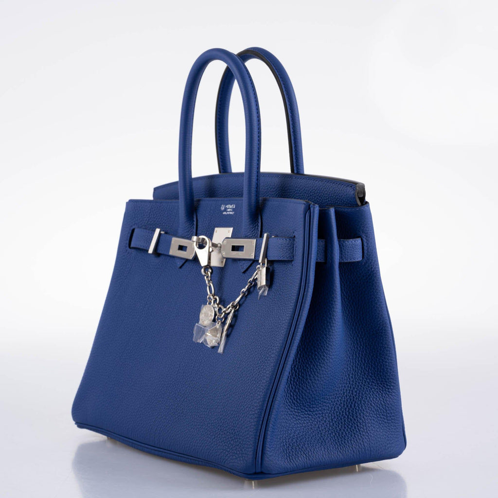 Hermes HSS Birkin 30 Blue Electric Togo with Brushed Palladium Hardware