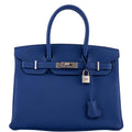 Hermes HSS Birkin 30 Blue Electric Togo with Brushed Palladium Hardware