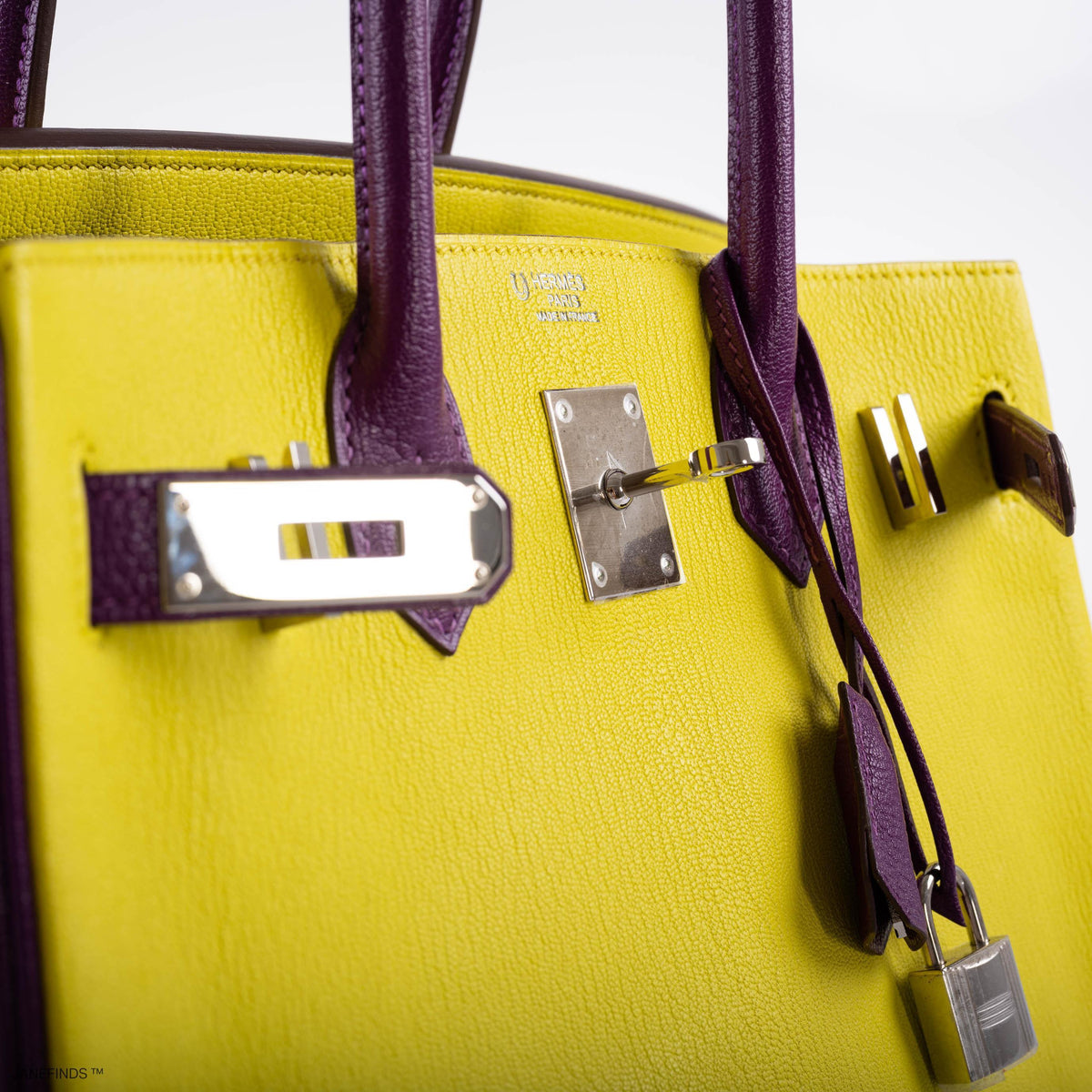 Hermes HSS Birkin 30 Lime & Anemone Chevre leather Gold Hardware