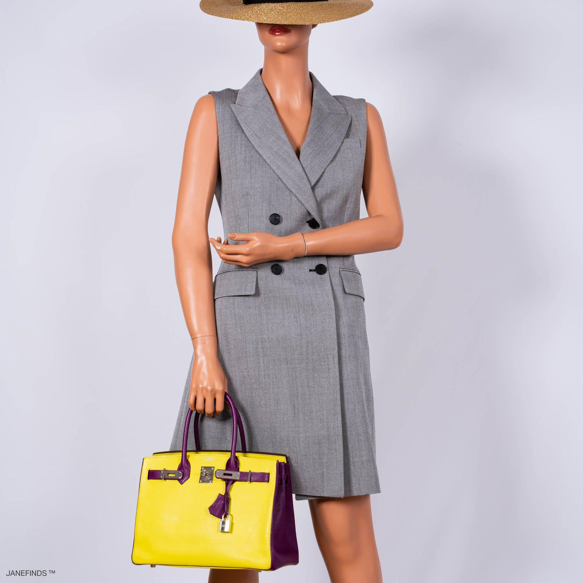Hermes HSS Birkin 30 Lime & Anemone Chevre leather Gold Hardware