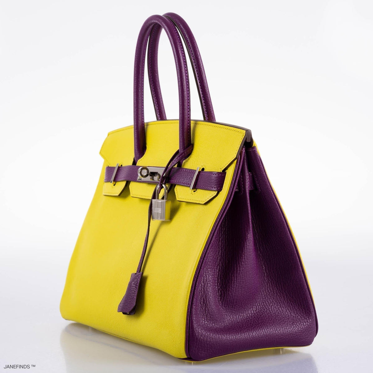 Hermes HSS Birkin 30 Lime & Anemone Chevre leather Gold Hardware