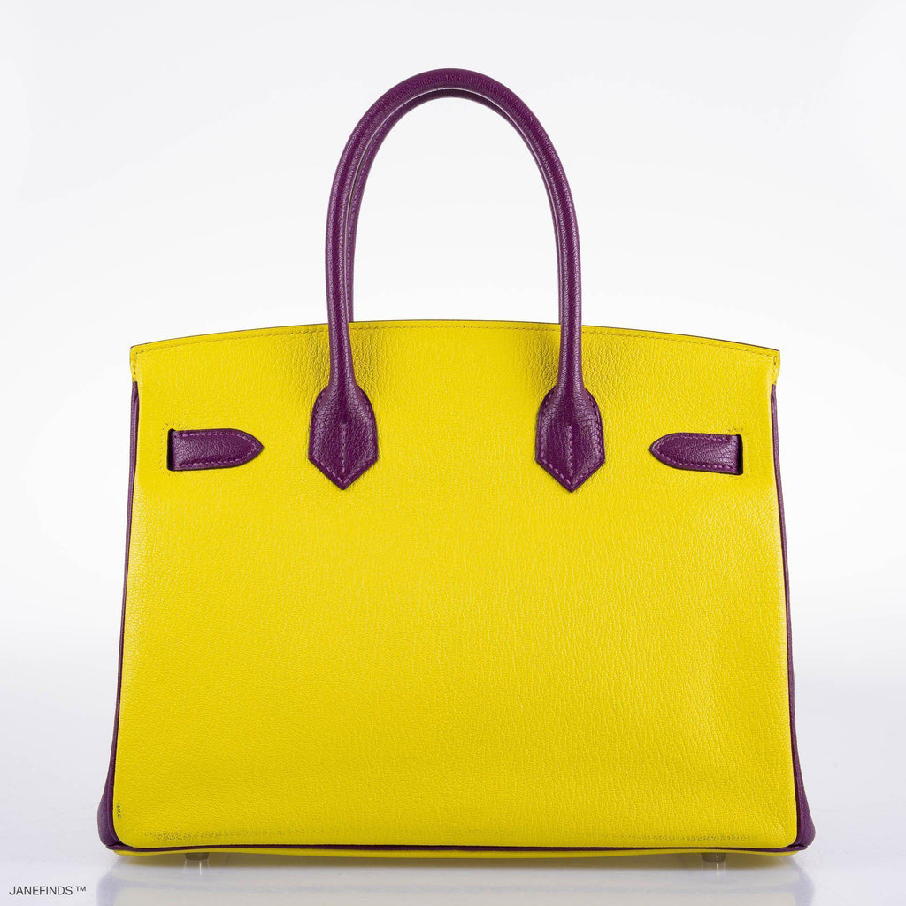 Hermes HSS Birkin 30 Lime & Anemone Chevre leather Gold Hardware