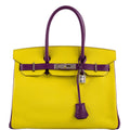 Hermes HSS Birkin 30 Lime & Anemone Chevre leather Gold Hardware