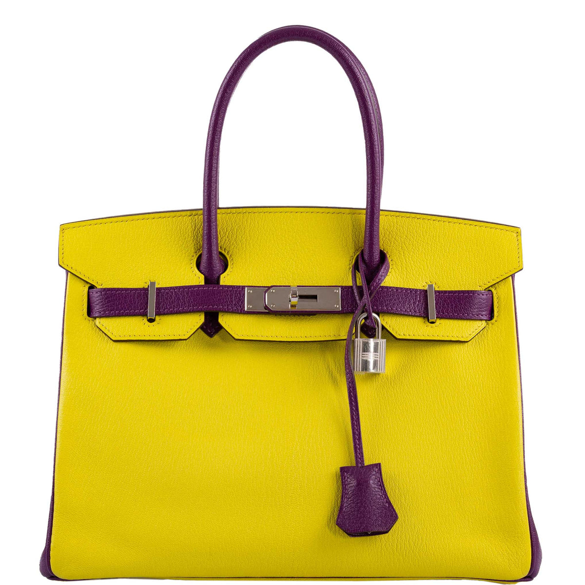 Hermes HSS Birkin 30 Lime & Anemone Chevre leather Gold Hardware