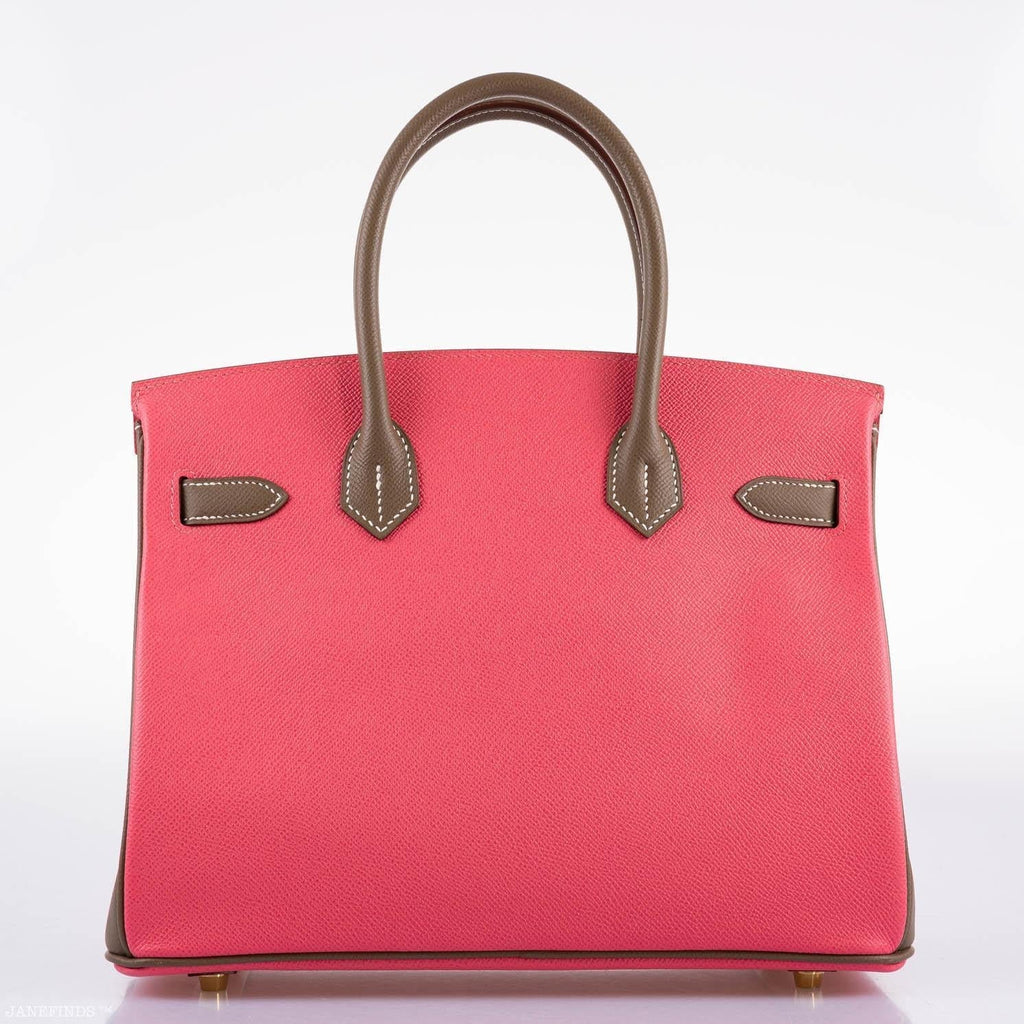 Hermes HSS Birkin 30 Rose Azalee & Etoupe Epsom with Permabrass Hardware