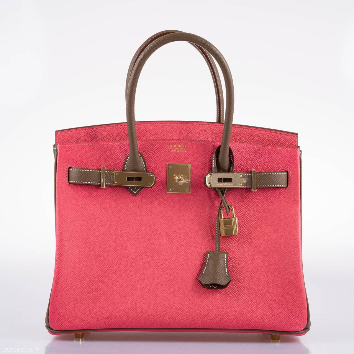 Hermes HSS Birkin 30 Rose Azalee & Etoupe Epsom with Permabrass Hardware