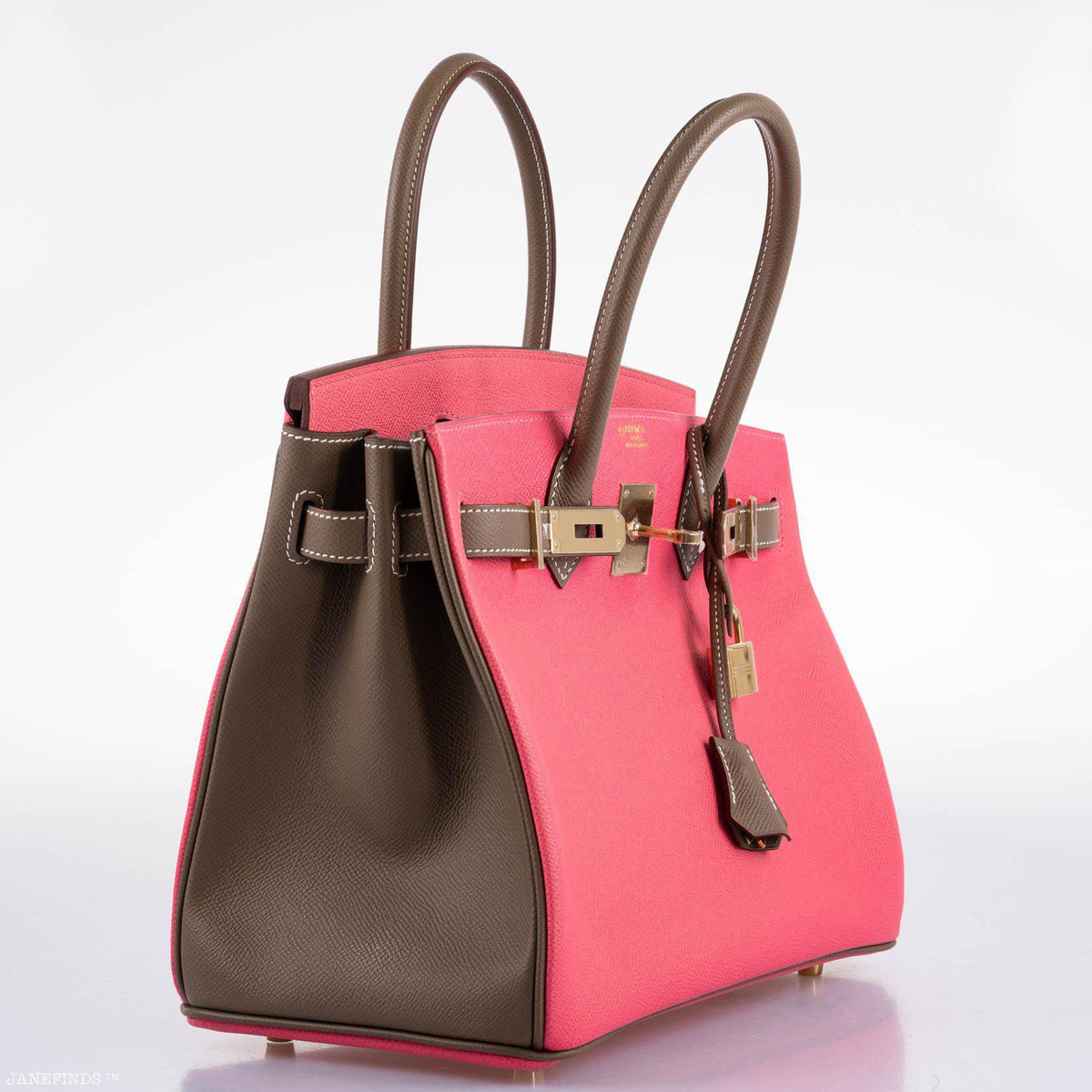 Hermes HSS Birkin 30 Rose Azalee & Etoupe Epsom with Permabrass Hardware