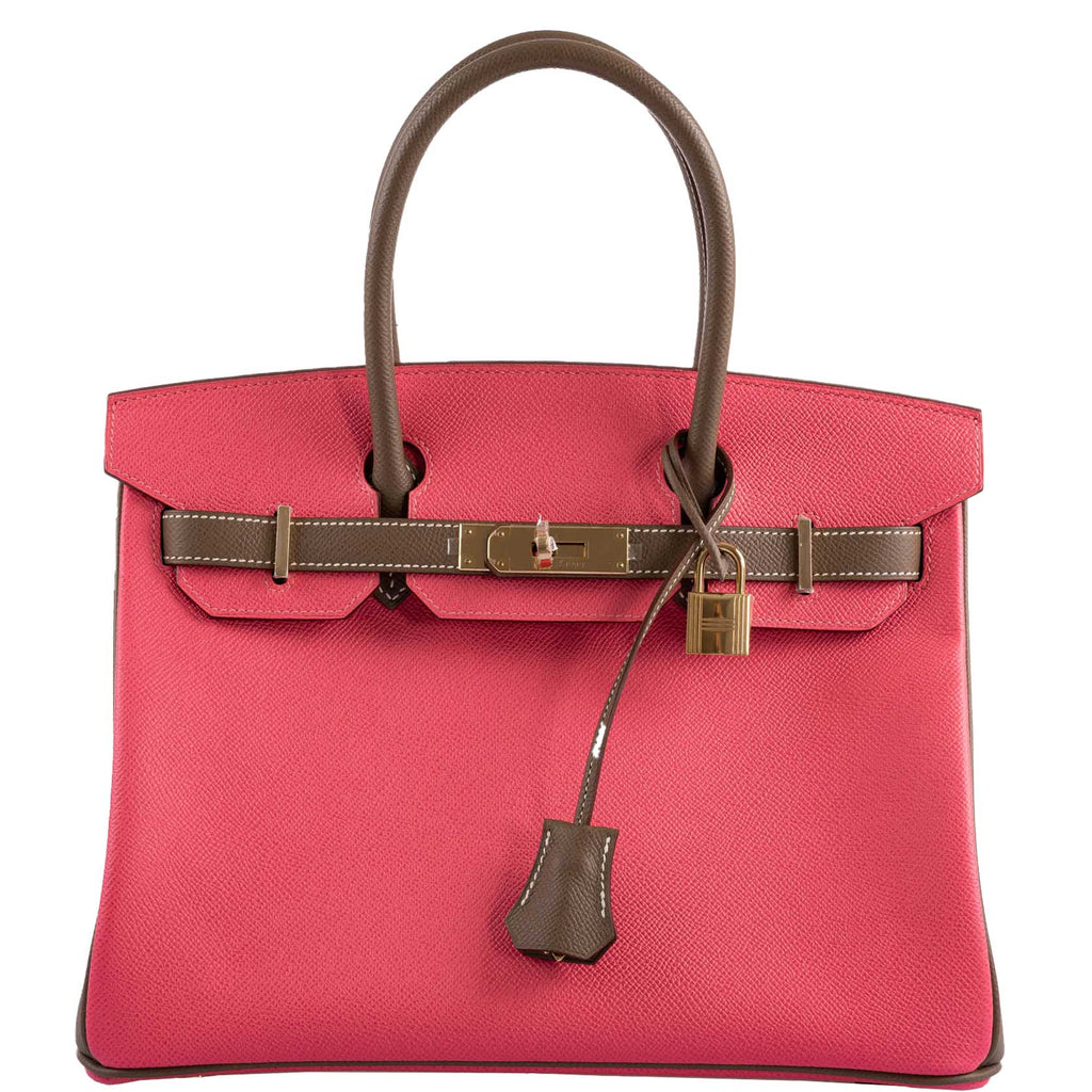 Hermes HSS Birkin 30 Rose Azalee & Etoupe Epsom with Permabrass Hardware