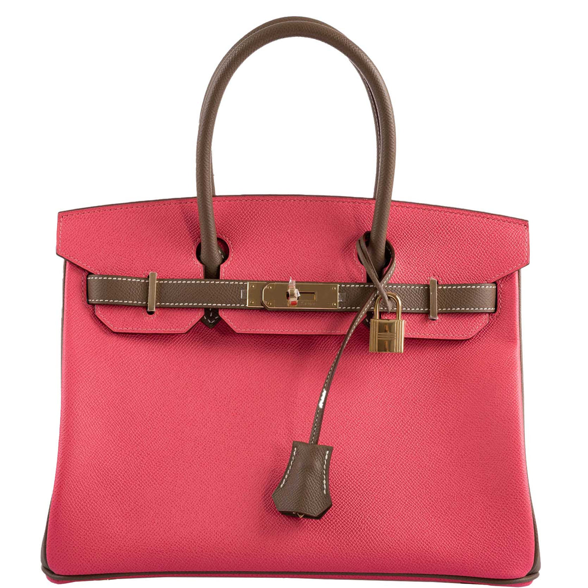 Hermes HSS Birkin 30 Rose Azalee & Etoupe Epsom with Permabrass Hardware
