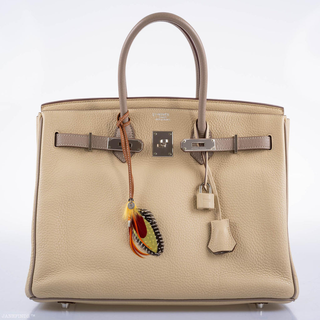 Hermes HSS Birkin 35 Parchemin & Etoupe Epsom with Palladium Hardware