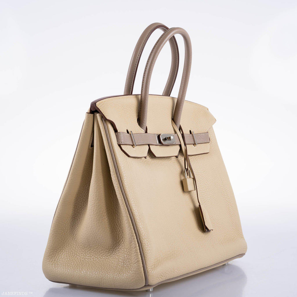 Hermes HSS Birkin 35 Parchemin & Etoupe Epsom with Palladium Hardware