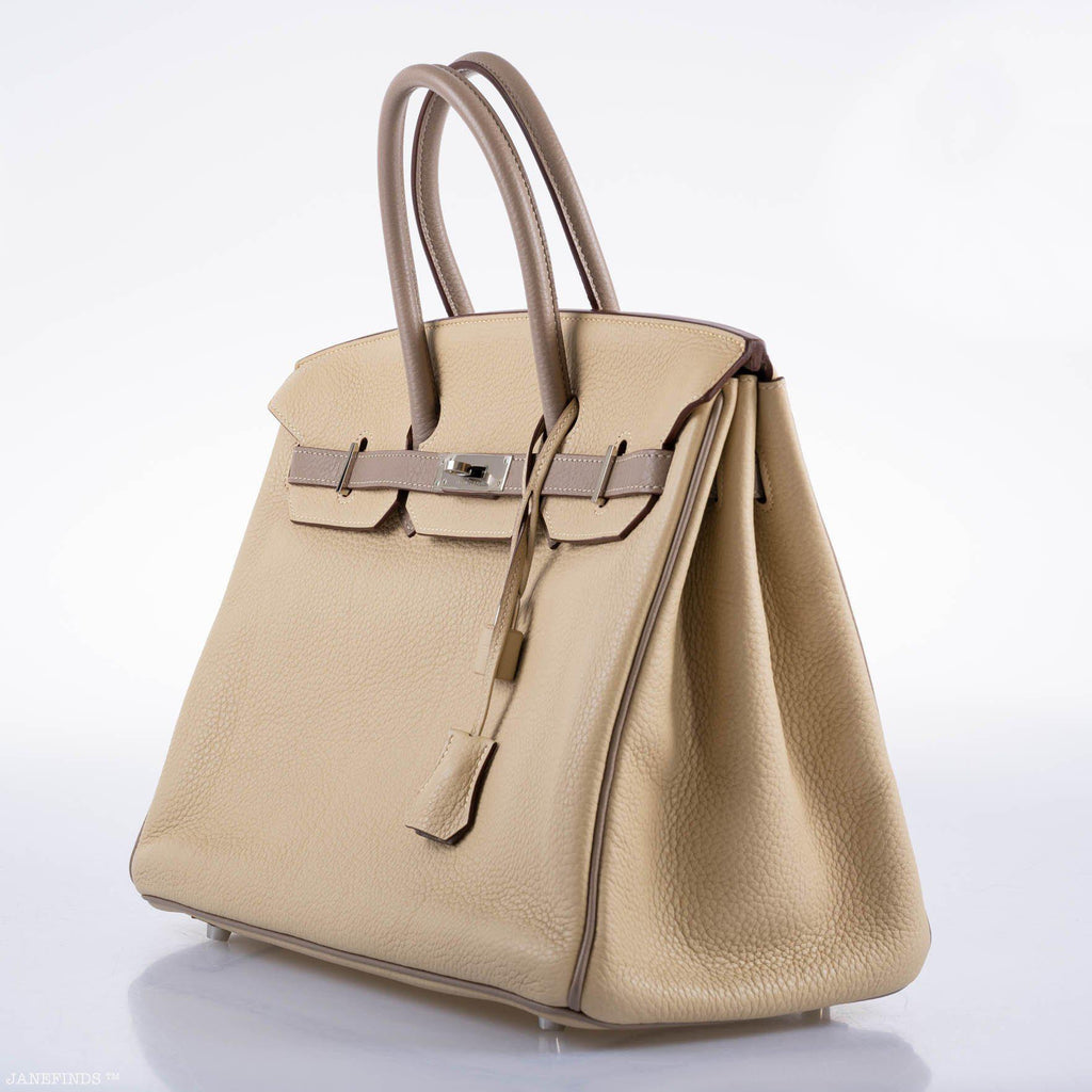 Hermes HSS Birkin 35 Parchemin & Etoupe Epsom with Palladium Hardware