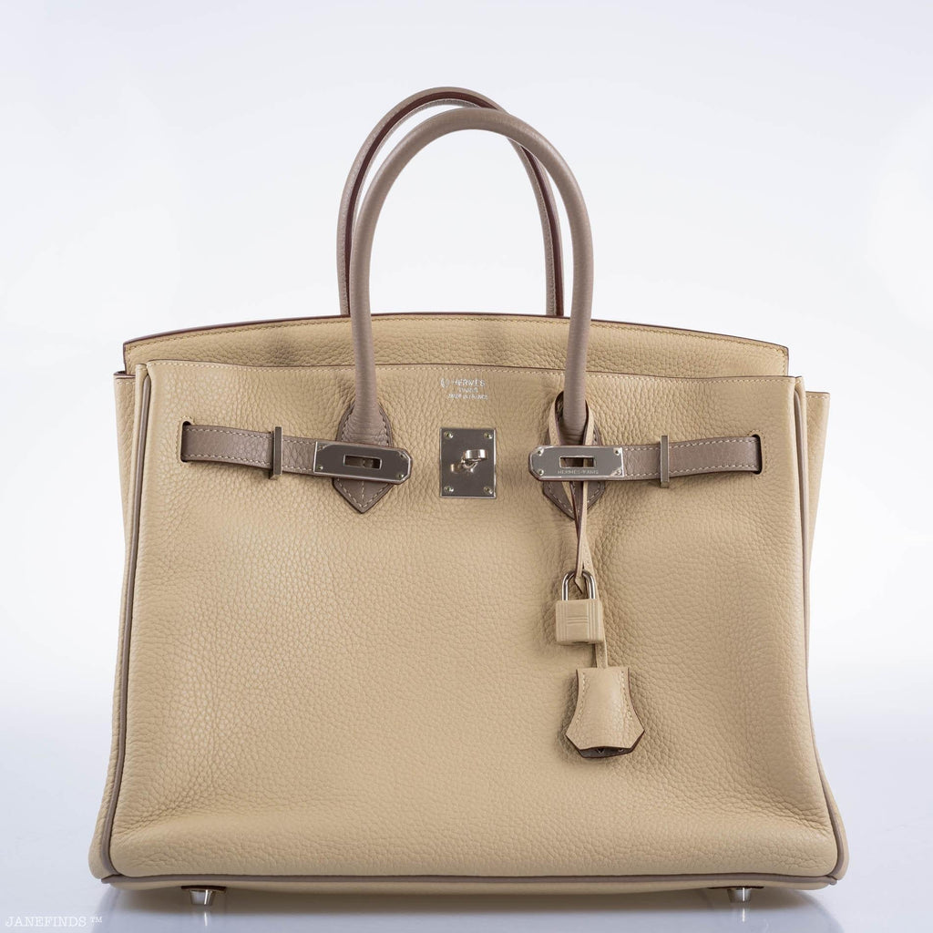 Hermes HSS Birkin 35 Parchemin & Etoupe Epsom with Palladium Hardware