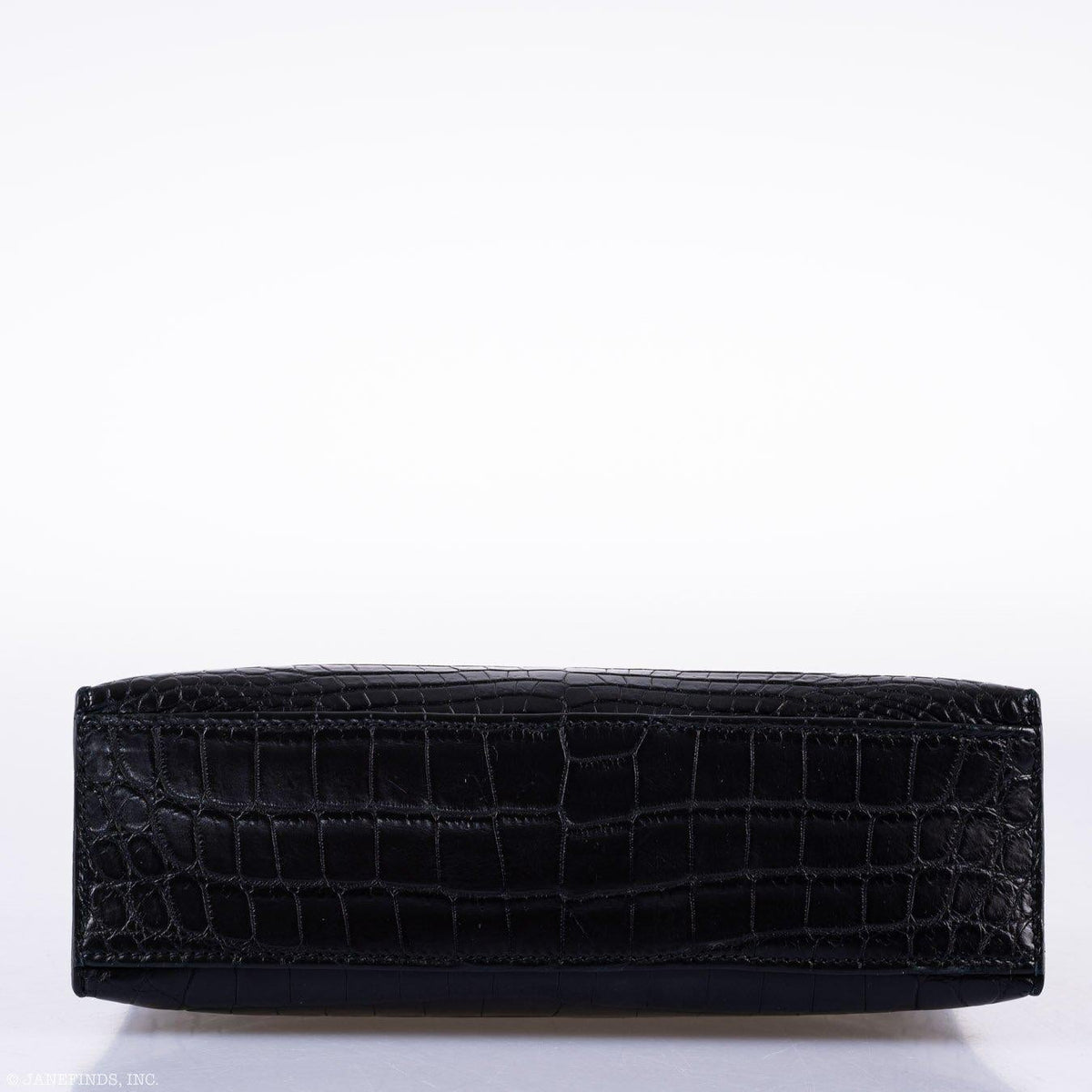 Hermes JPG Kelly Pochette Black Matte Niloticus Crocodile Palladium Hardware